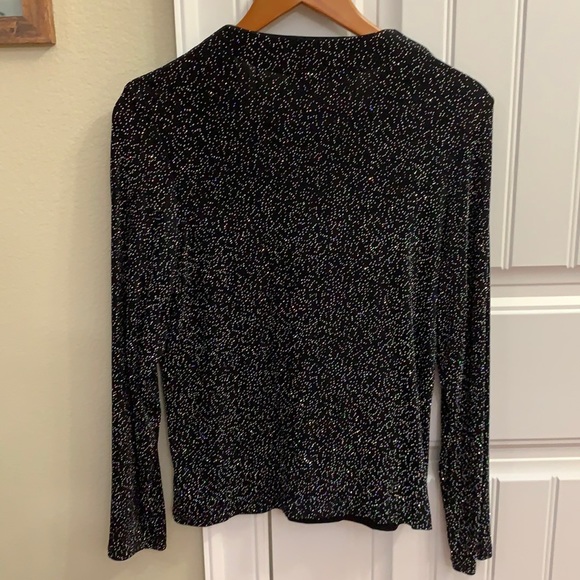 🥳Claudia Richard black sparkly top.  M - Picture 3 of 3